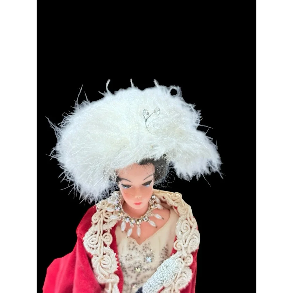 Vtg Barbie Clone Scarlet‎ O'hara In Red Velvet Curtain Dress & Beaded Gown